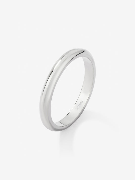 18K white gold wedding band