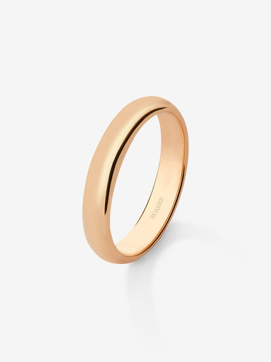 Alianza de boda de oro rosa de 18K