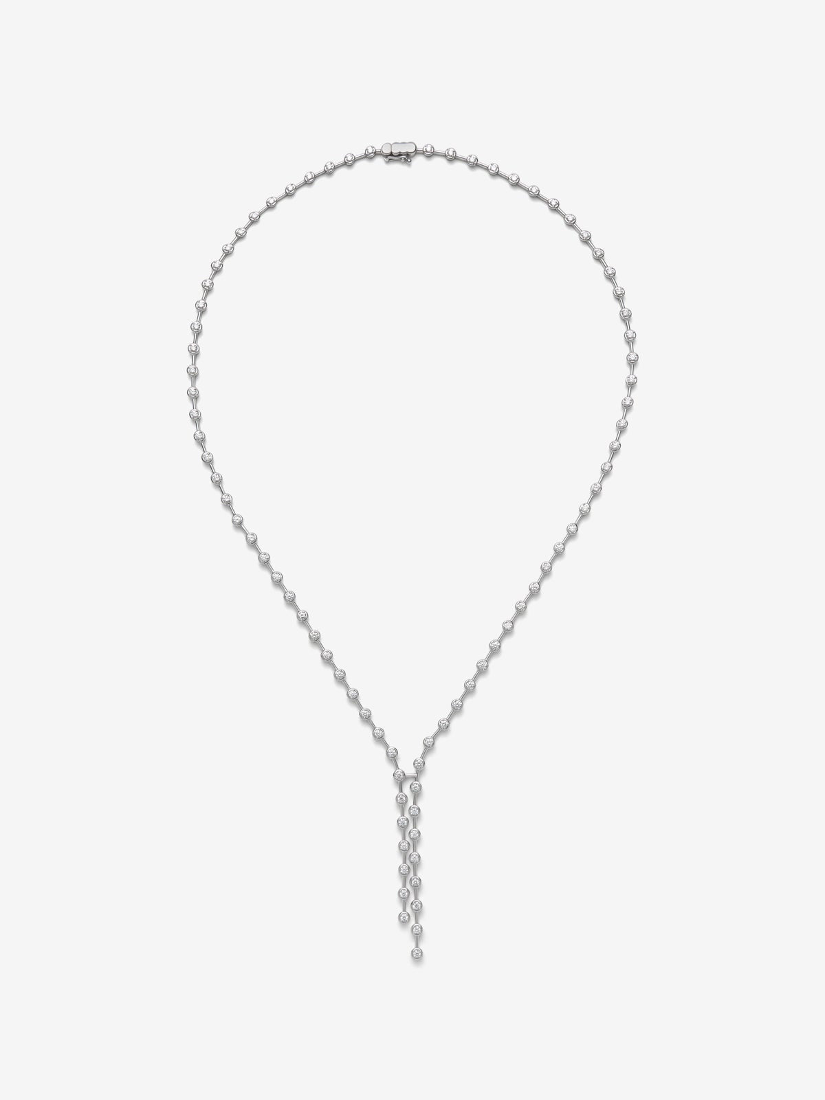 Colgante rivière de oro blanco de 18K con 84 diamantes en talla brillante con un total de 2,94 cts