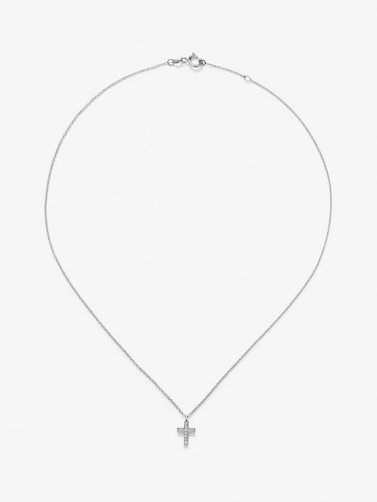 Colgante de oro blanco de 18K con 11 diamantes en talla brillante con un total de 0,07 cts