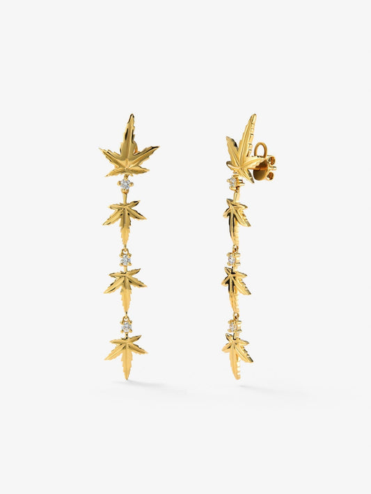 Pendientes de oro amarillo con diamantes