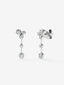 Pendientes largos de oro blanco de 18K con 10 diamantes en talla brillante con un total de 0,44 cts