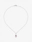 Colgante de oro blanco de 18K con morganita rosa en talla pera de 1,44 y 29 diamantes en talla brillante con un total de 0,19 cts