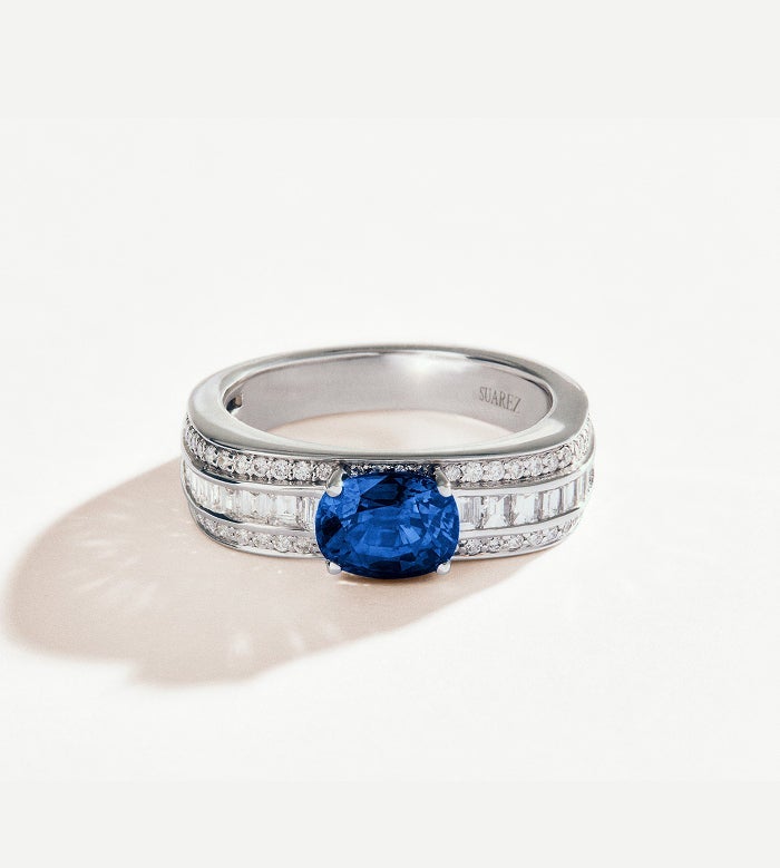 Anillos de plata con zafiros