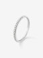 Anillo alianza media de compromiso de oro blanco de 18K con diamantes en banda