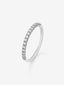 Media alianza de oro blanco de 18K con 16 diamantes en talla brillante con un total de 0,24 cts