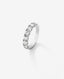 Media alianza de oro blanco de 18K con 11 diamantes en talla brillante con un total de 0,55 cts