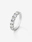 Media alianza de oro blanco de 18K con 8 diamantes en talla brillante con un total de 1,23 cts
