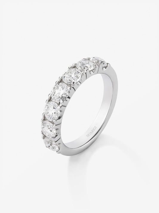 Anillo de oro blanco con 7 diamantes de 0,25cts