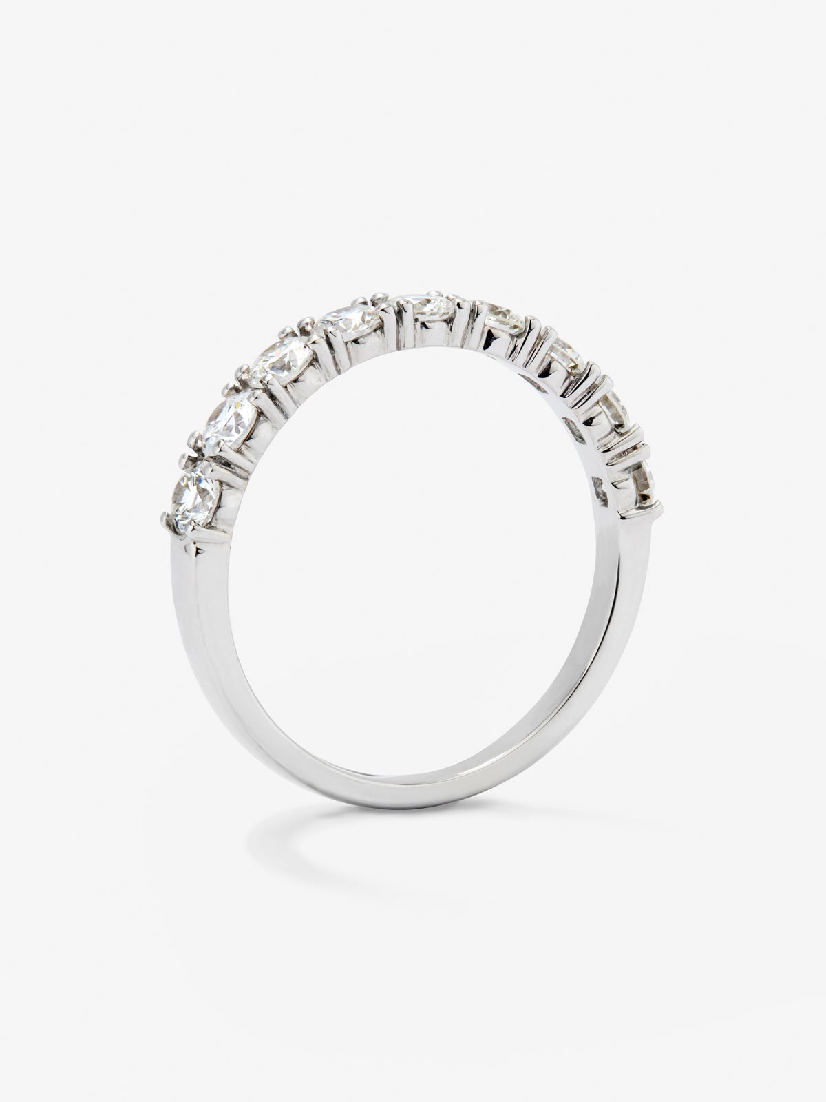 Anillo de compromiso de oro blanco de 18K con diamantes en talla brillante de 1,2 cts