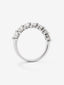 Media alianza de oro blanco de 18K con 8 diamantes en talla brillante con un total de 1,6 cts