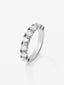Media alianza de oro blanco de 18K con 8 diamantes en talla brillante con un total de 2,05 cts