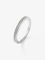 Media alianza de oro blanco de 18K con 19 diamantes en talla brillante con un total de 0,1 cts