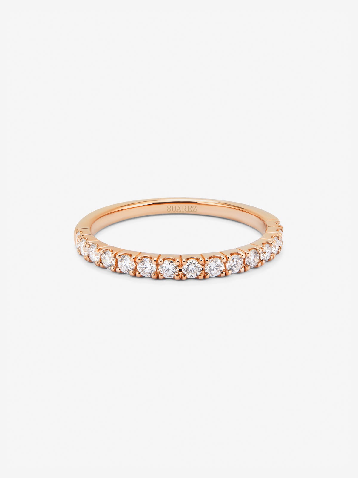 Anillo de oro rosa de 18K con 13 diamantes en talla brillante con un total de 0,37 cts