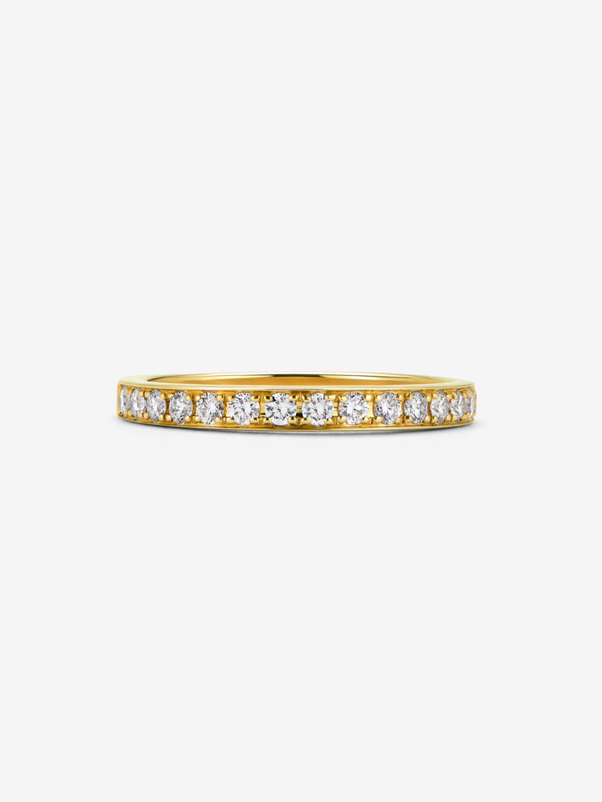 Anillo de oro amarillo de 18k con 16 diamantes en talla brillante con un total de 0,2 cts
