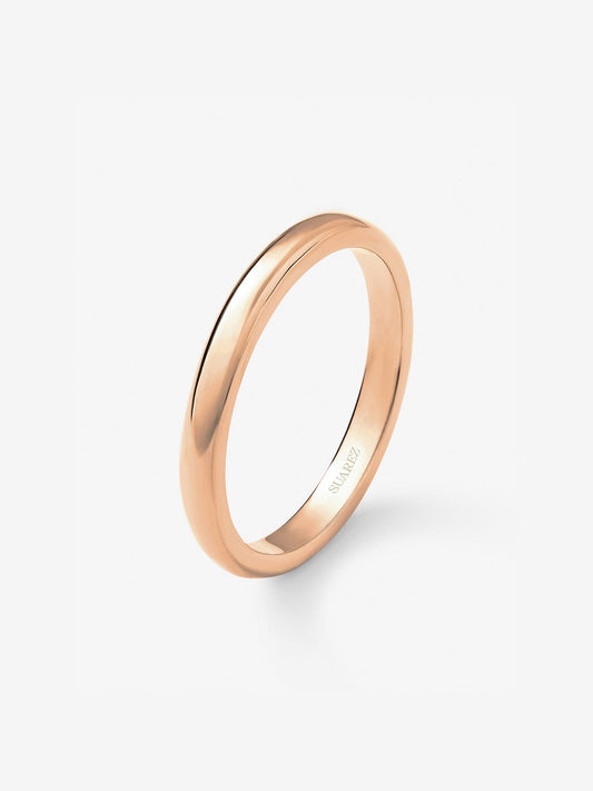 Alianza de boda de oro rosa de 18K