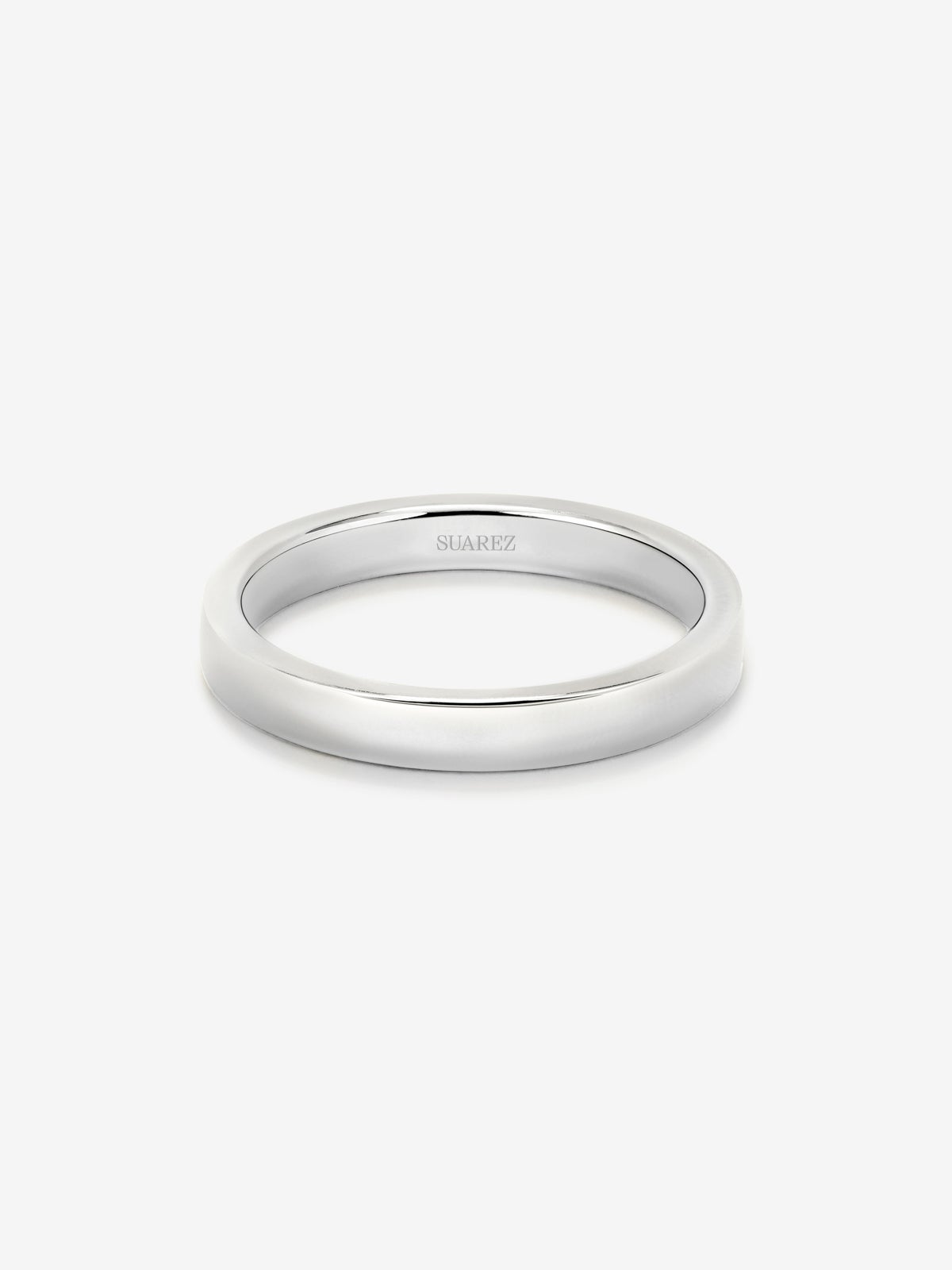 Alianza de boda de oro blanco de 18K