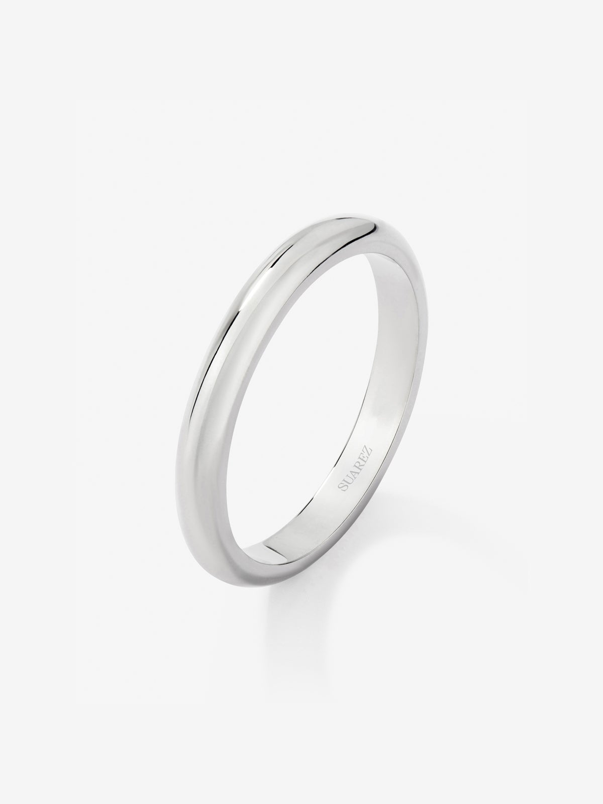 Alianza de boda de oro blanco de 18K