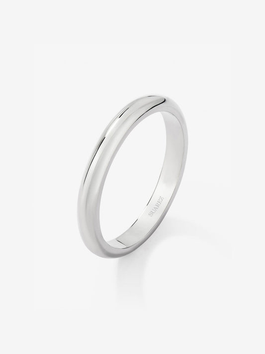 Alianza de boda de oro blanco de 18K
