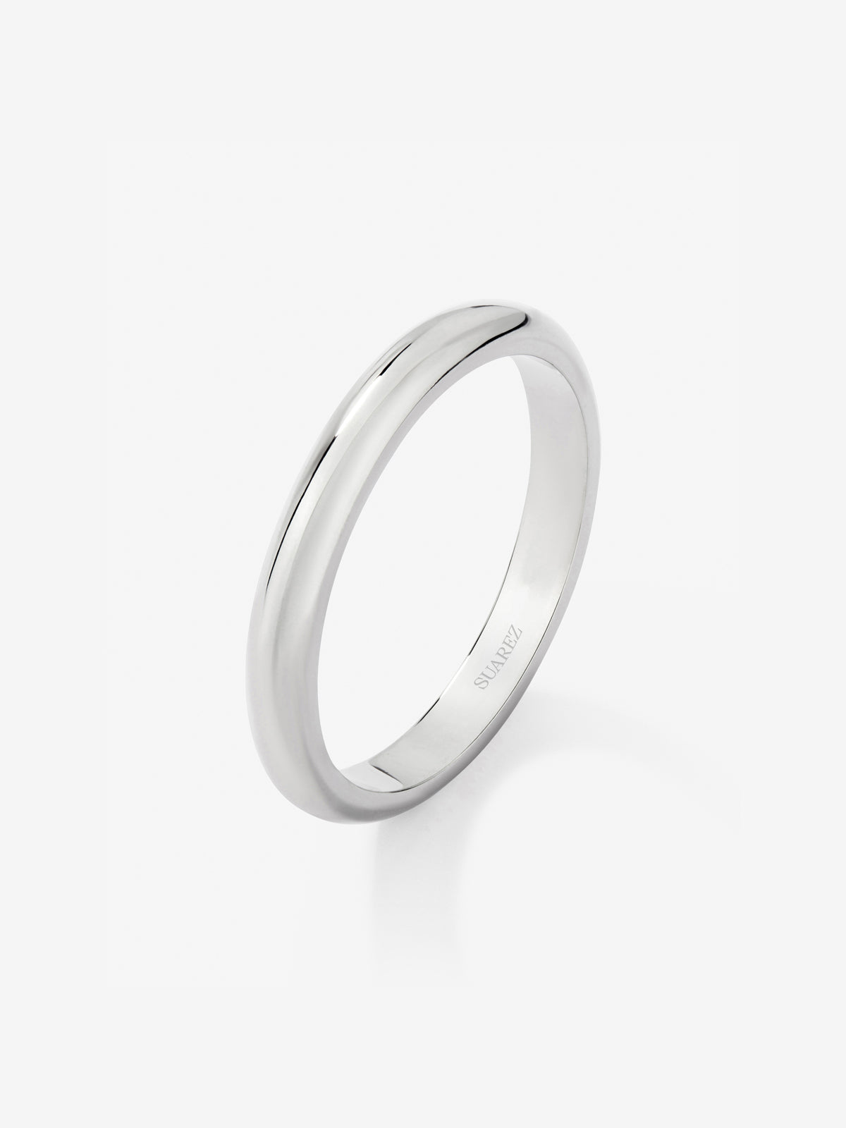 Alianza de boda de oro blanco de 18K