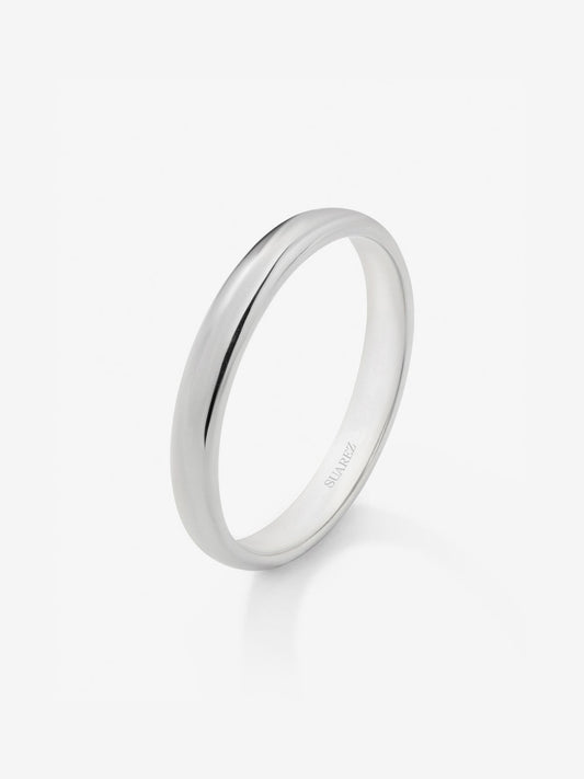 Alianza de boda de oro blanco de 18K