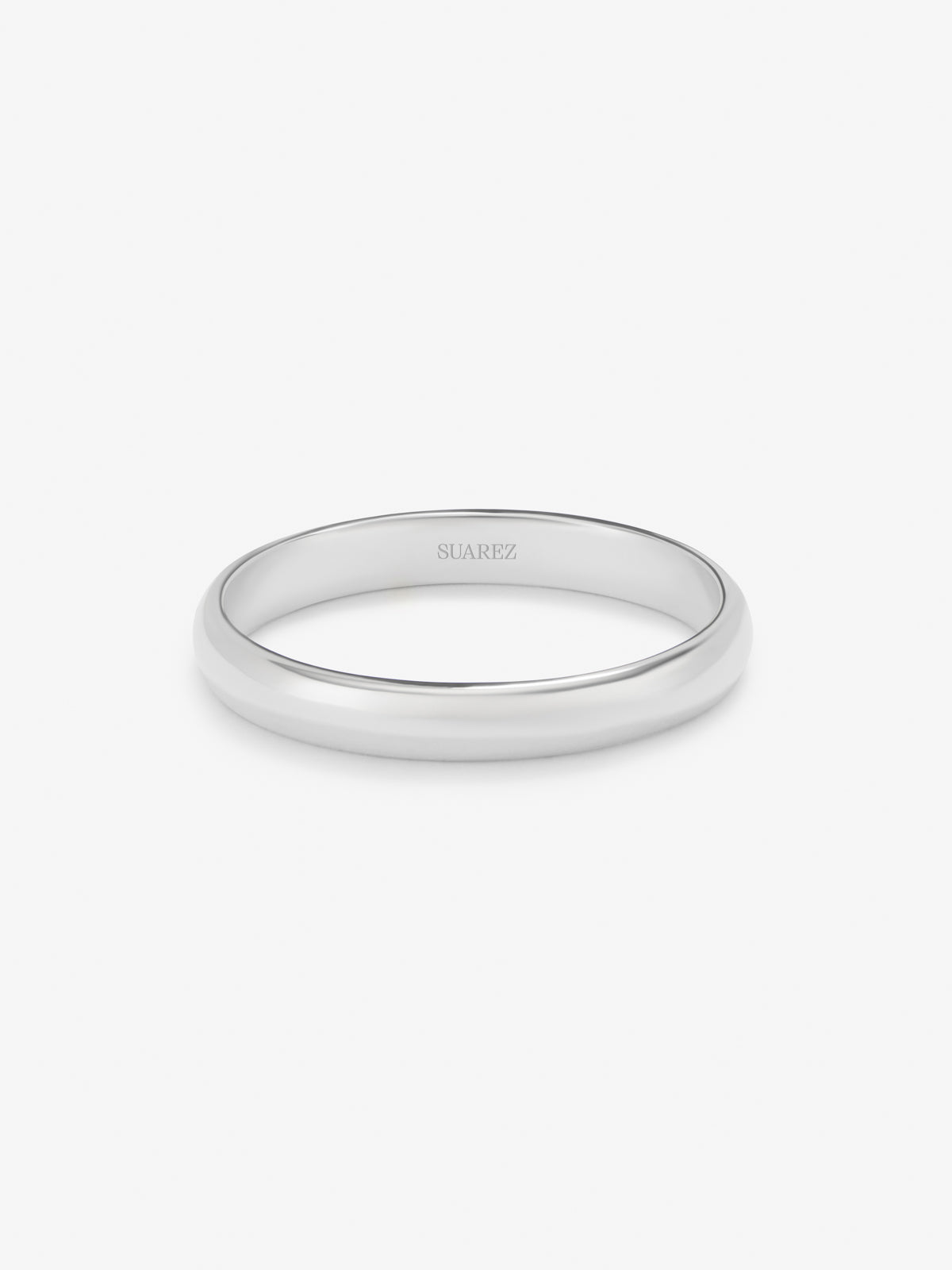Alianza de boda de oro blanco de 18K
