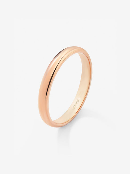 Alianza de boda de oro rosa de 18K