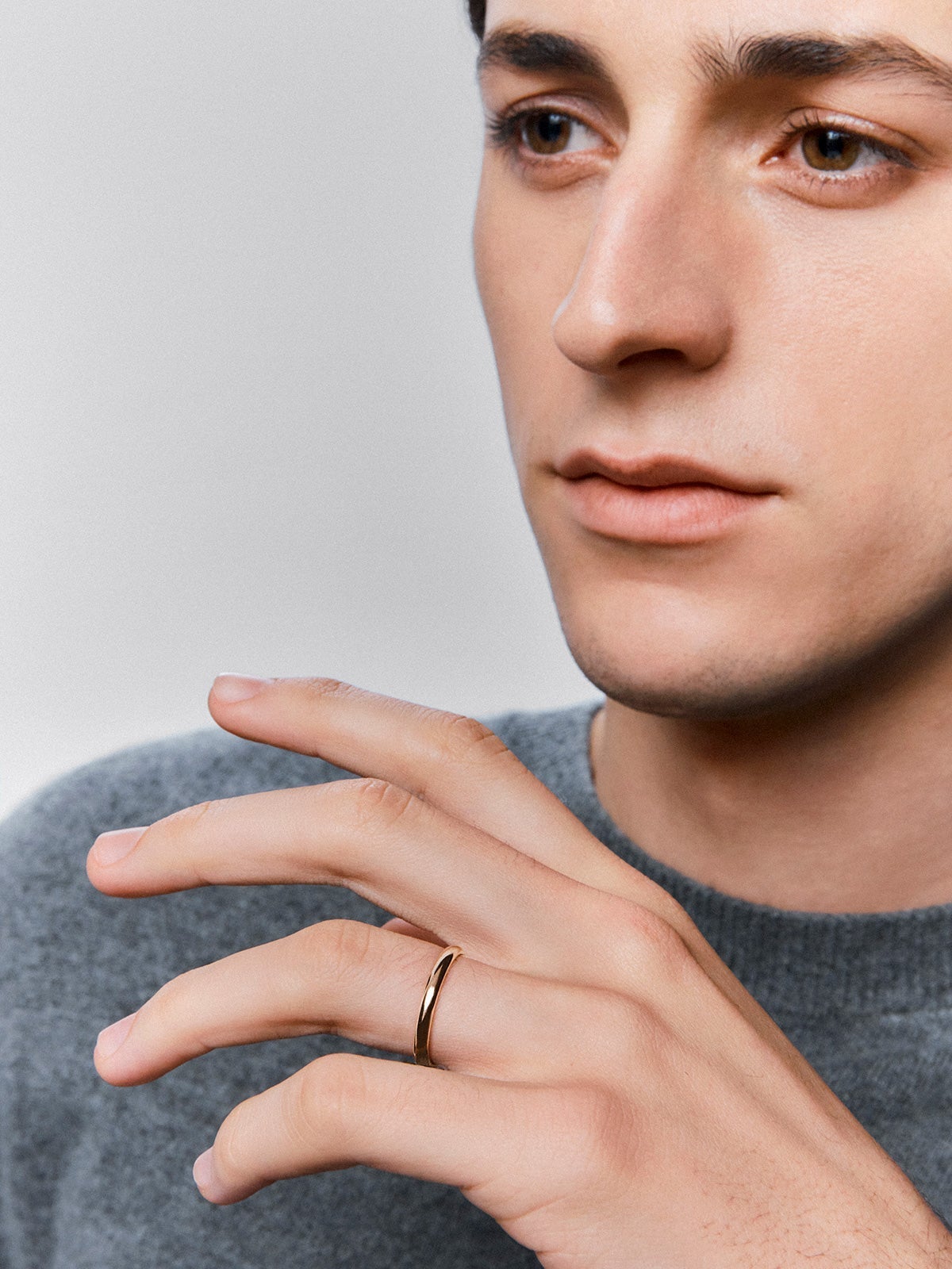 Alianza de boda de oro rosa de 18K