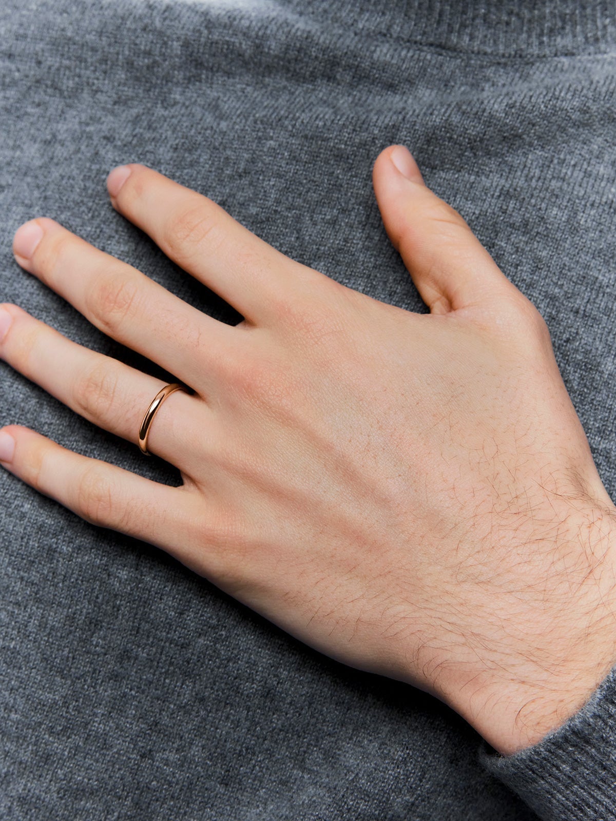 Alianza de boda de oro rosa de 18K