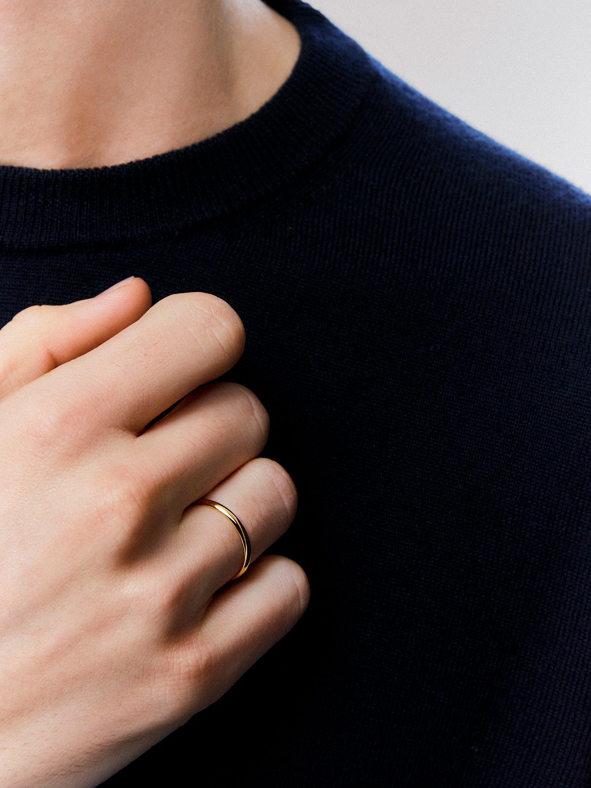 Alianza de boda de oro amarillo de 18K