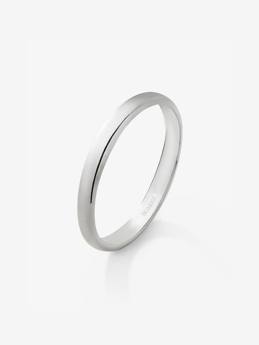 Alianza de boda de oro blanco de 18K