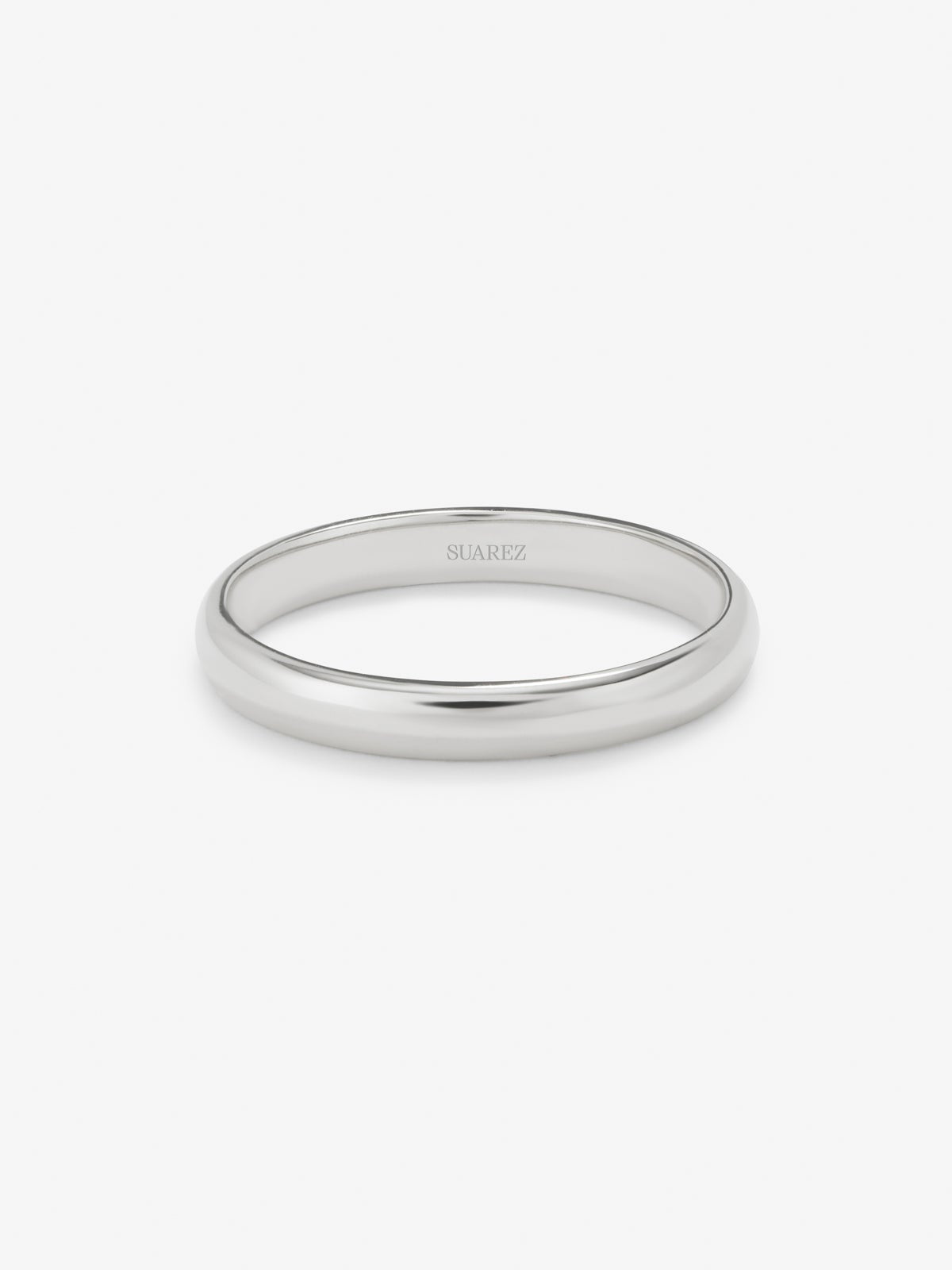 Alianza de boda de oro blanco de 18K