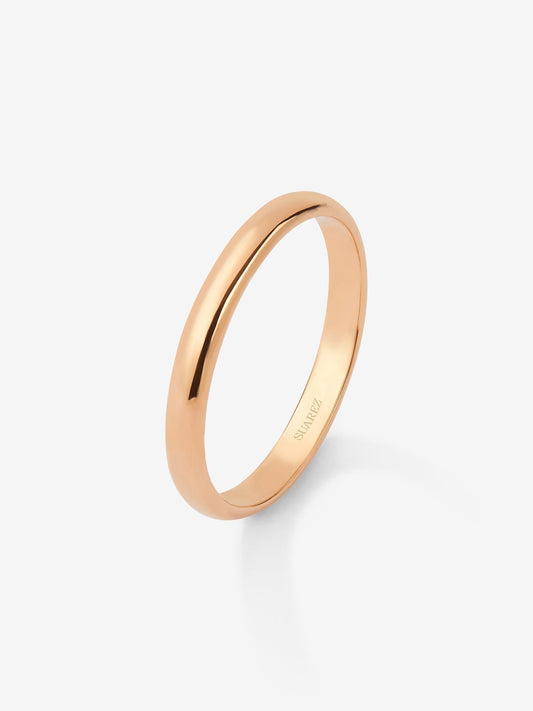 Alianza de boda de oro rosa de 18K de 2,30mm