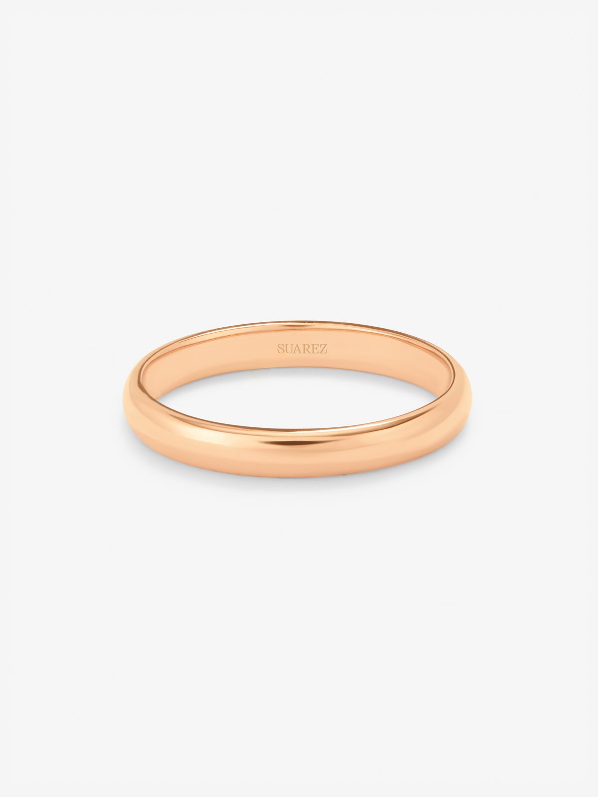 Alianza de boda de oro rosa de 18K de 2,30mm