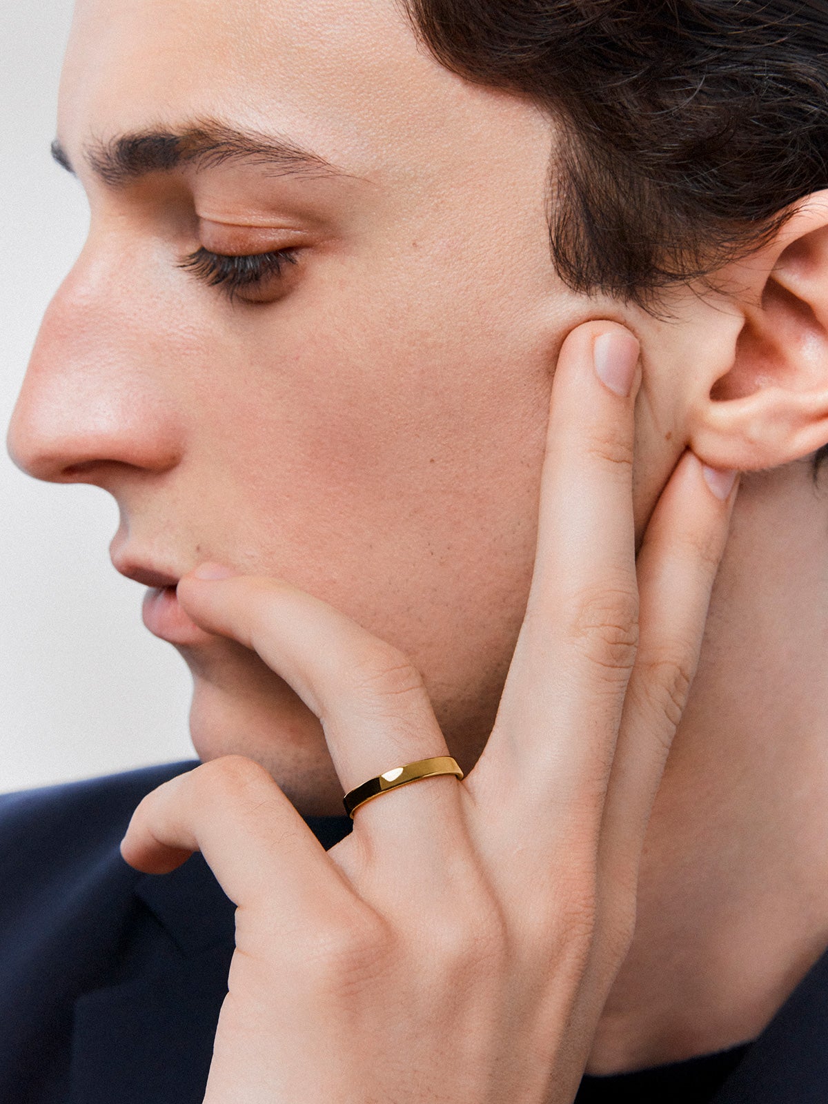 Alianza de boda de oro amarillo de 18K