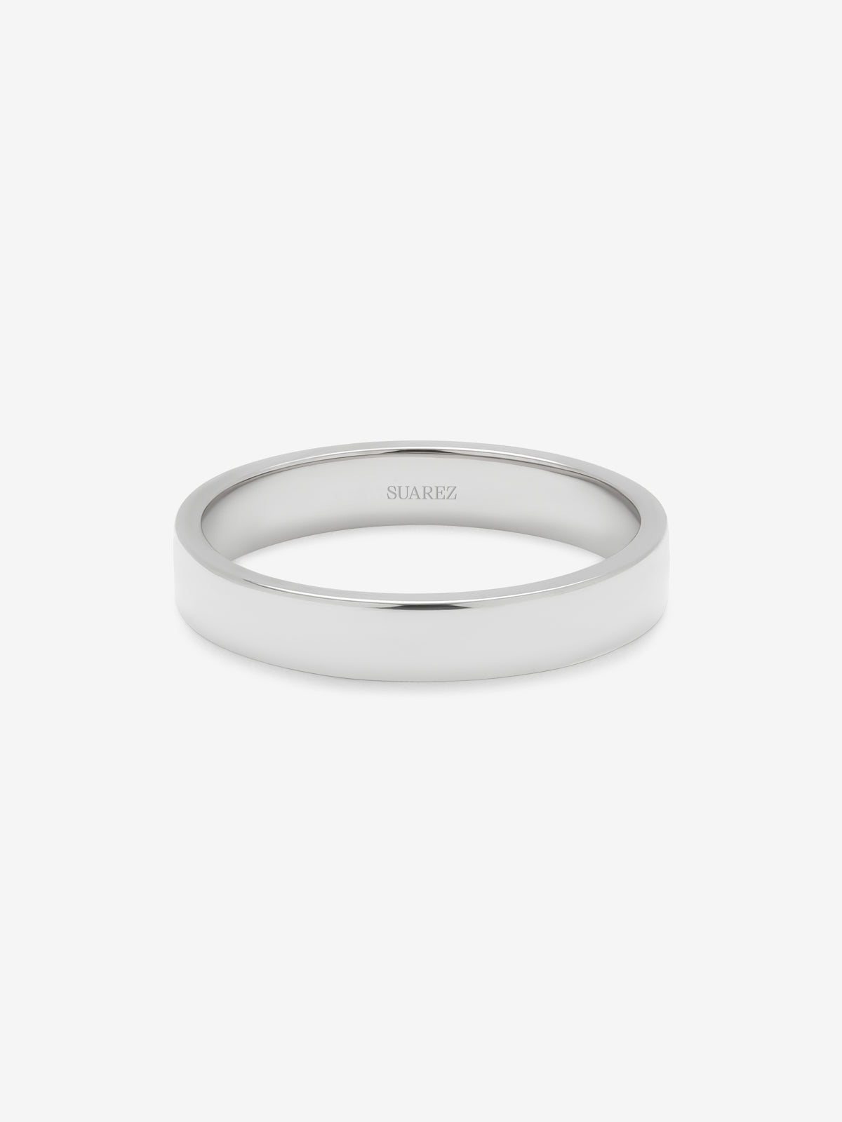 Alianza de boda de oro blanco de 18K