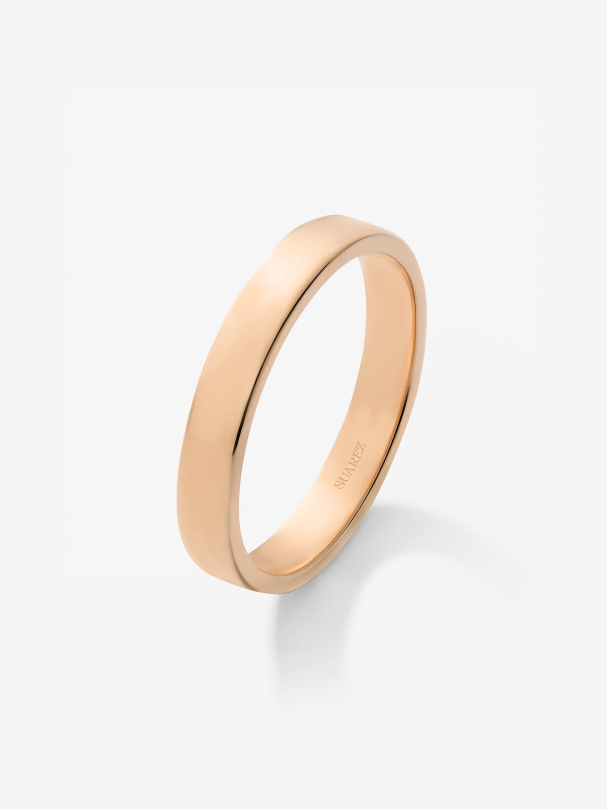 Alianza de boda de oro rosa de 18K