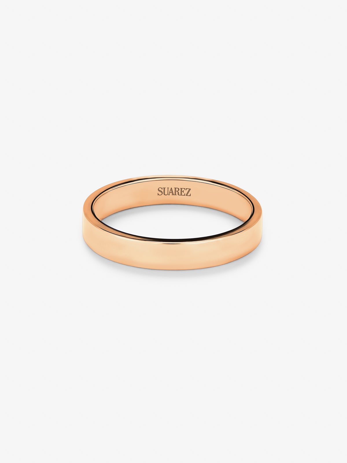 Alianza de boda de oro rosa de 18K