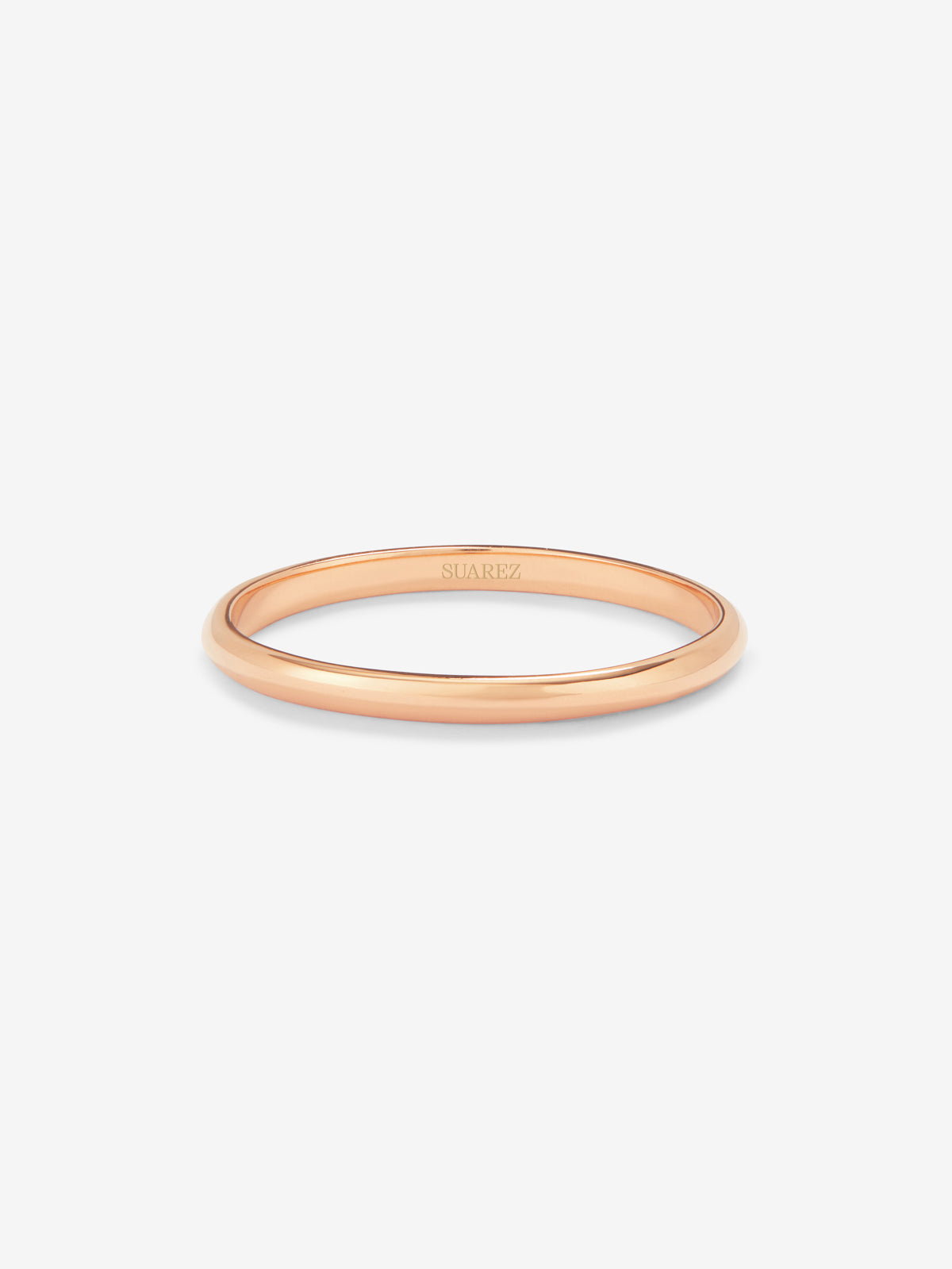 Anillo de compromiso de media caña de oro rosa de 18K 1,7mm