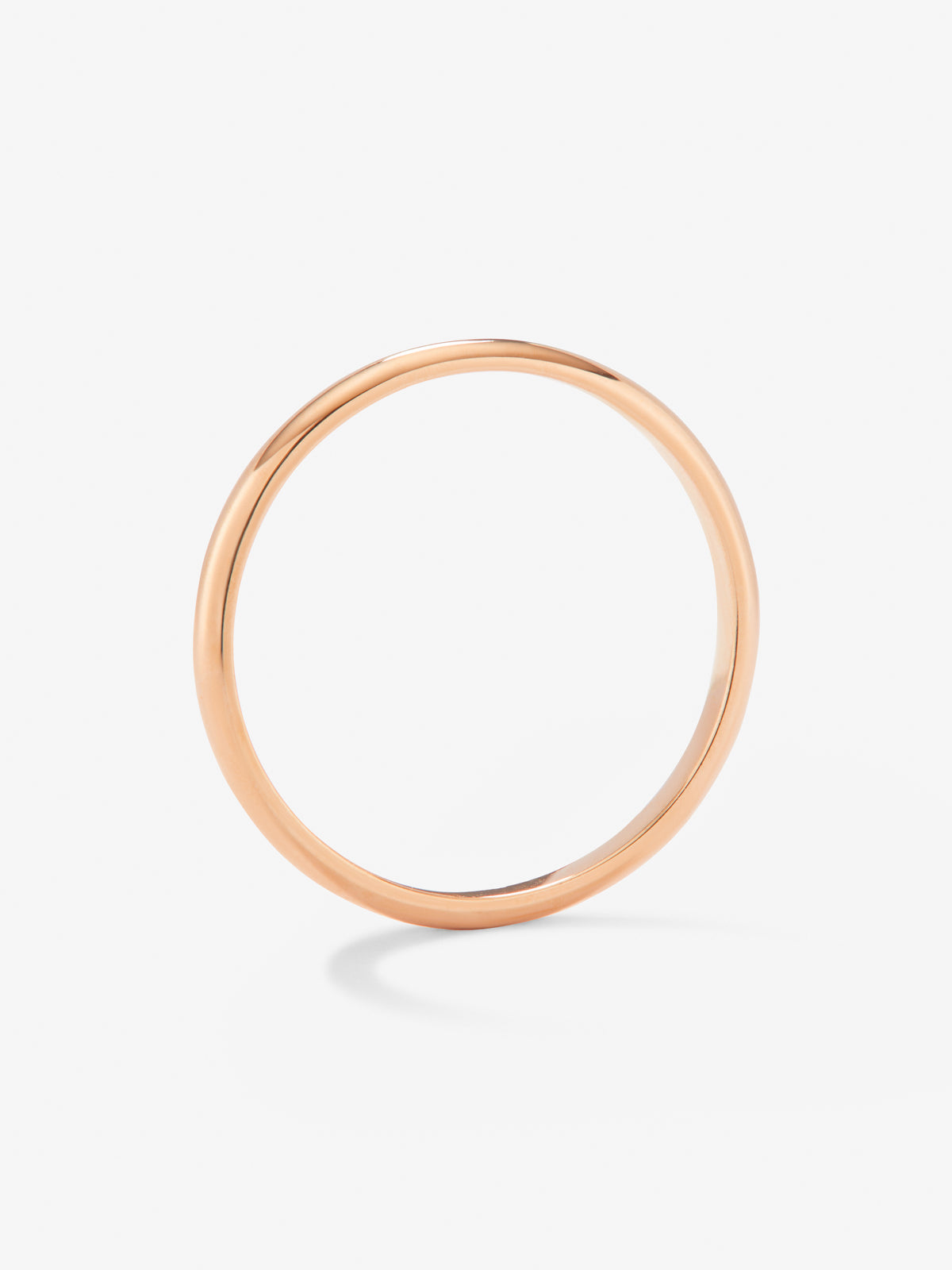 Anillo de compromiso de media caña de oro rosa de 18K 1,7mm