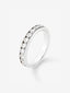 Alianza entera de oro blanco de 18K con 10 diamantes en talla brillante con un total de 1 cts