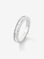 Media alianza de oro blanco de 18K con 31 diamantes en talla baguette con un total de 0,5 cts