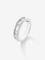 Media alianza de oro blanco de 18K con diamantes en talla baguette con un total de 1,83 cts