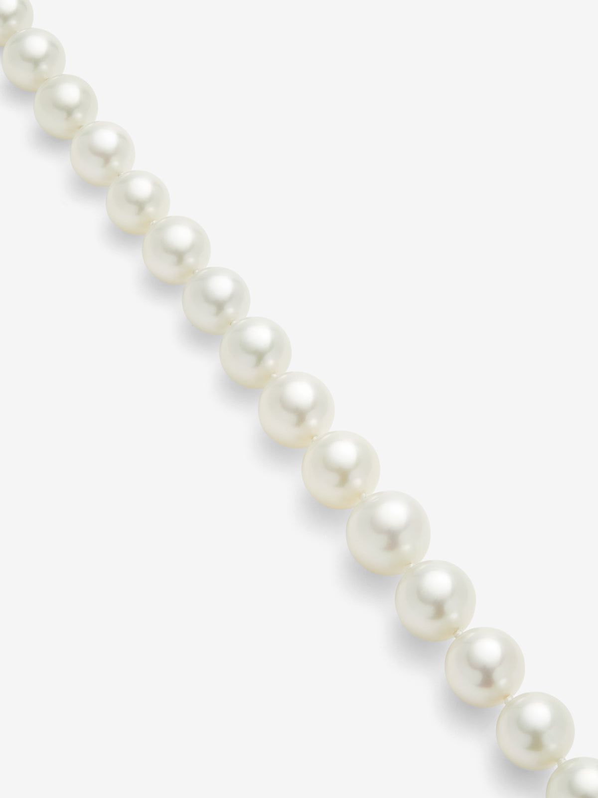 Collar de perlas australianas esféricas con cierre de oro blanco de 18K