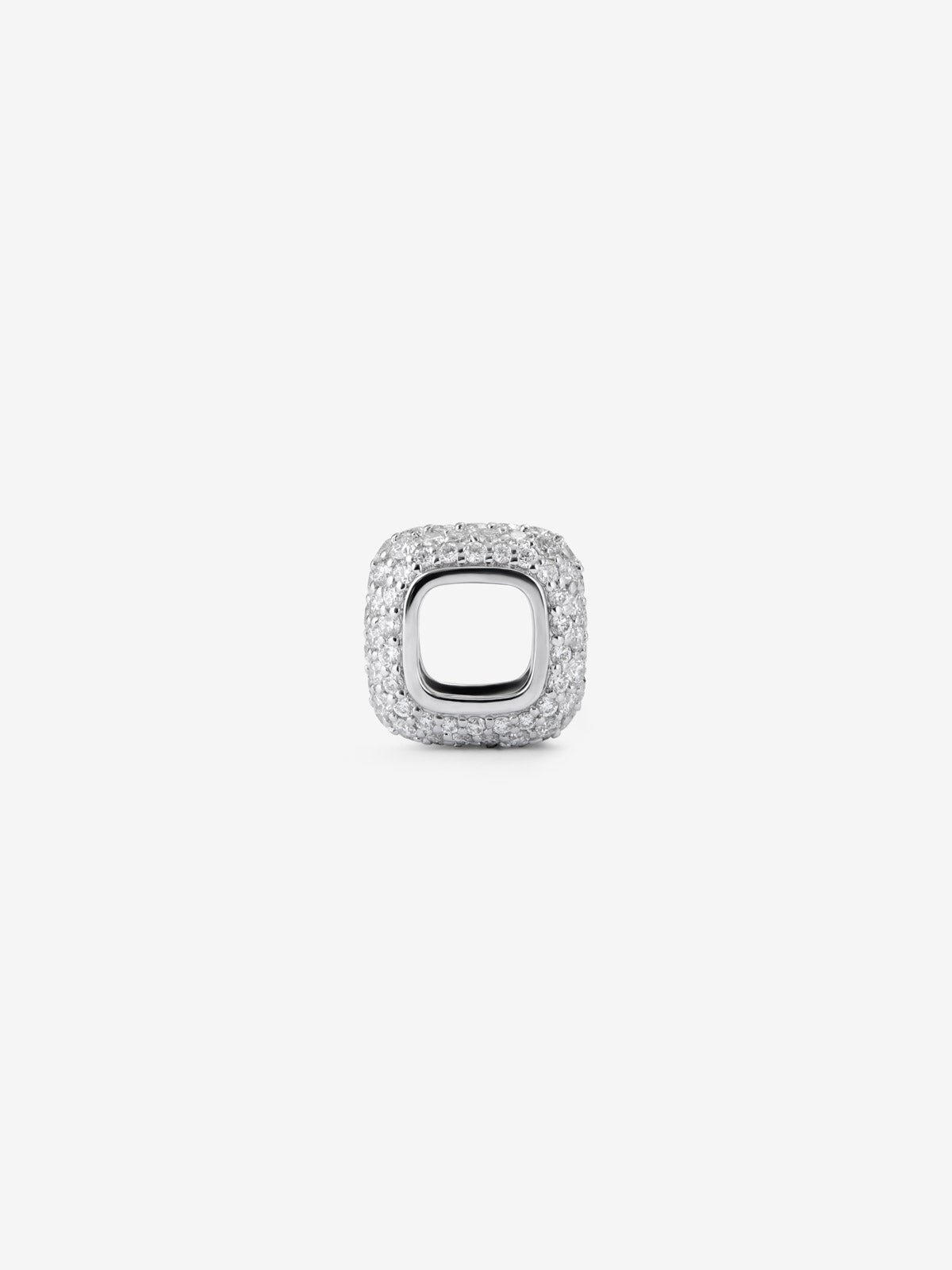 Charm de oro blanco de 18K con pavé de diamantes en talla brillante con un total de 0,86 cts