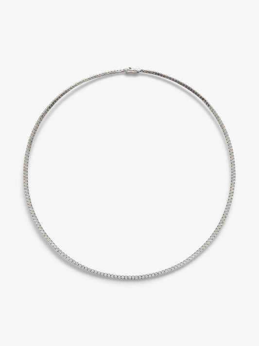 Collar rivière de oro blanco de 18K con 207 diamantes en talla brillante con un total de 3,06 cts