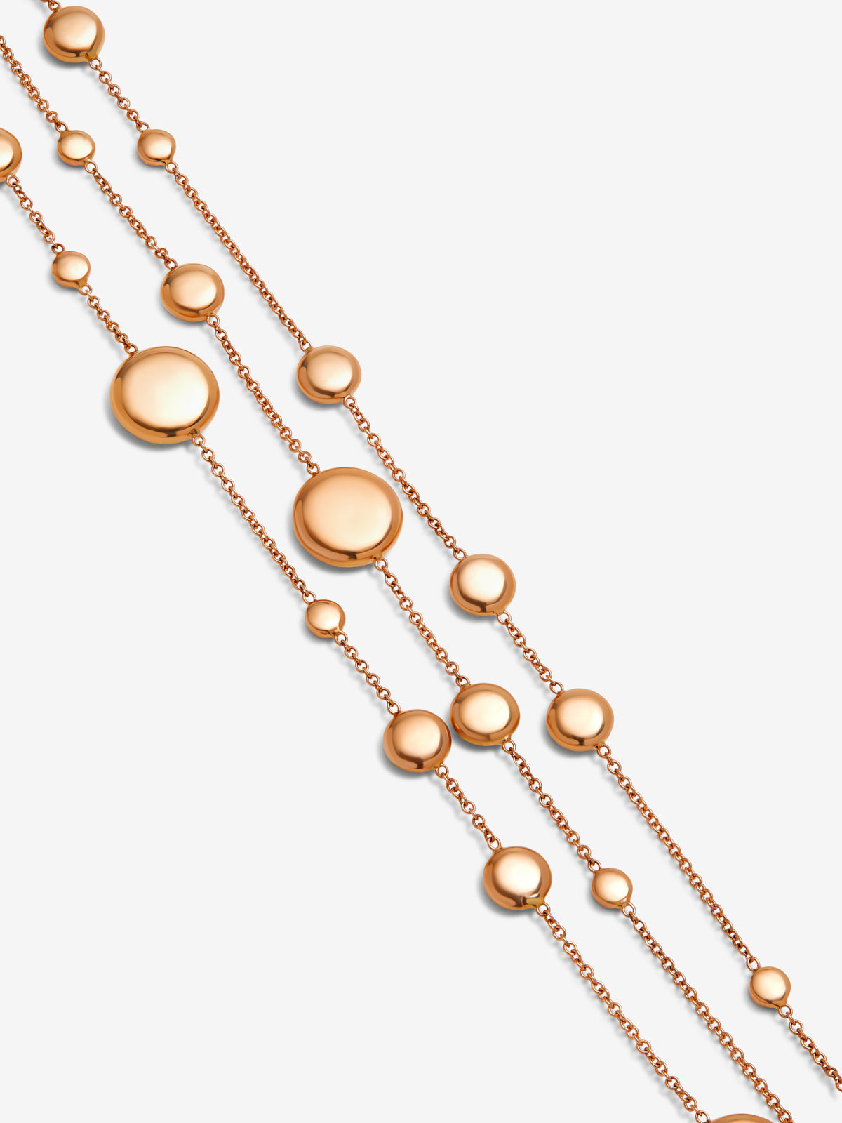 Collar triple de oro rosa de 18K