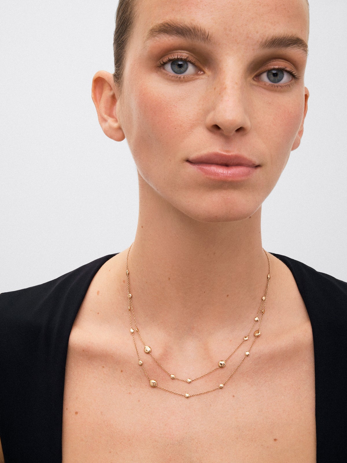 Collar doble de oro rosa de 18K