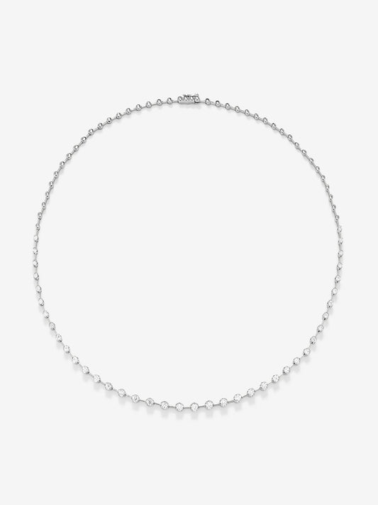 Collar de oro blanco de 18K con diamantes blancos en talla brillante de 2,03 cts