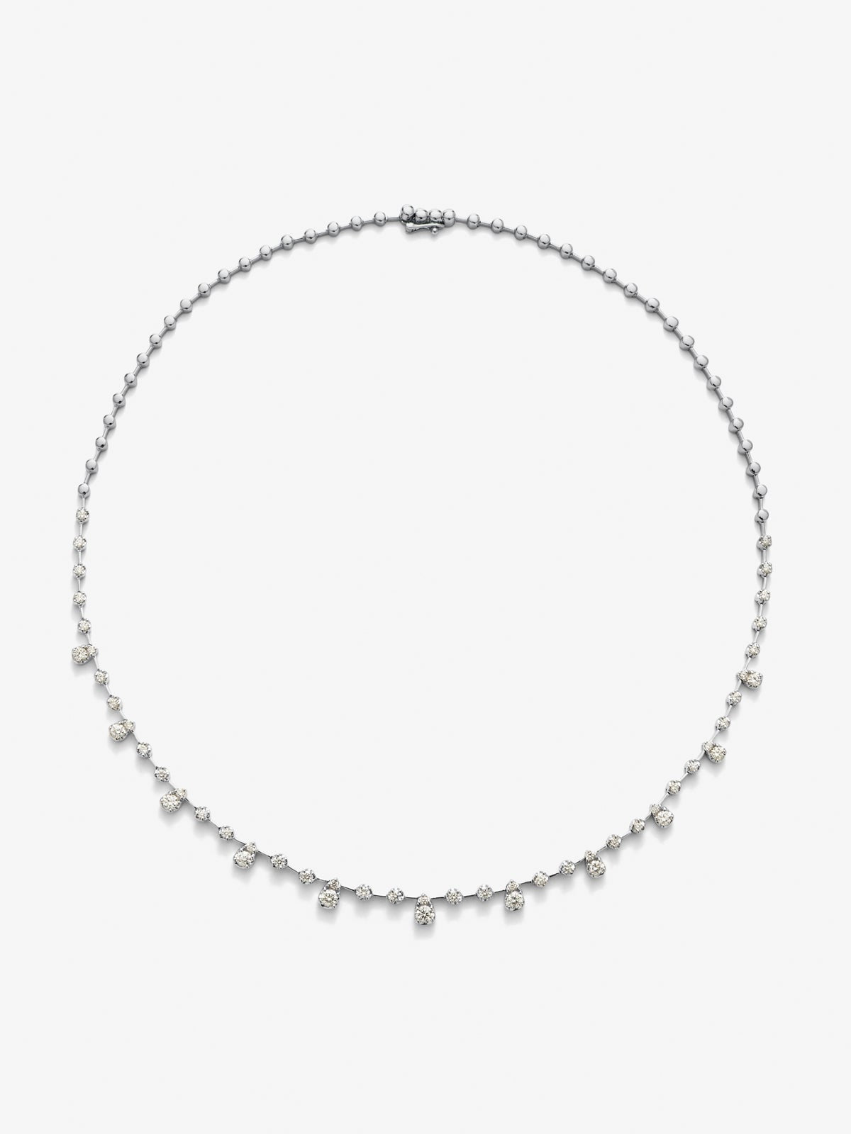 Collar de oro blanco de 18K con diamantes blancos en talla brillante de 2,61 cts